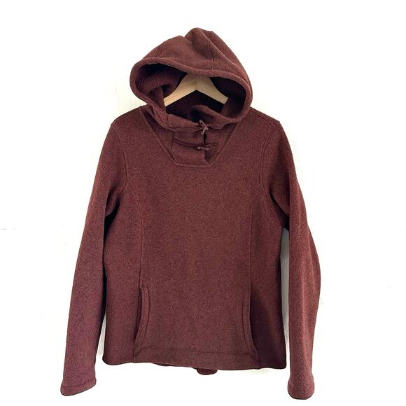 The‎ North Face Crescent Fleece Toogle Button Hoodie Sweater Size Medium Red - Picture 1 of 9